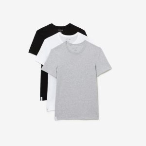 Lacoste 3-pak T-shirt i Sort, Hvid & Grå til Herre