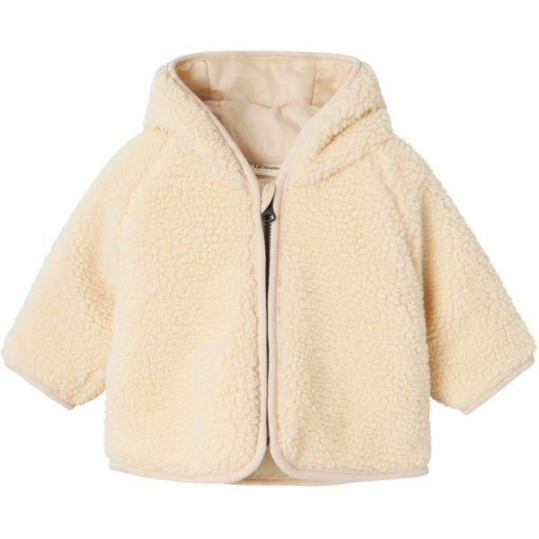 Lil'Atelier Sandshell Nalo Loose Sherpa Jakke - Str. 68