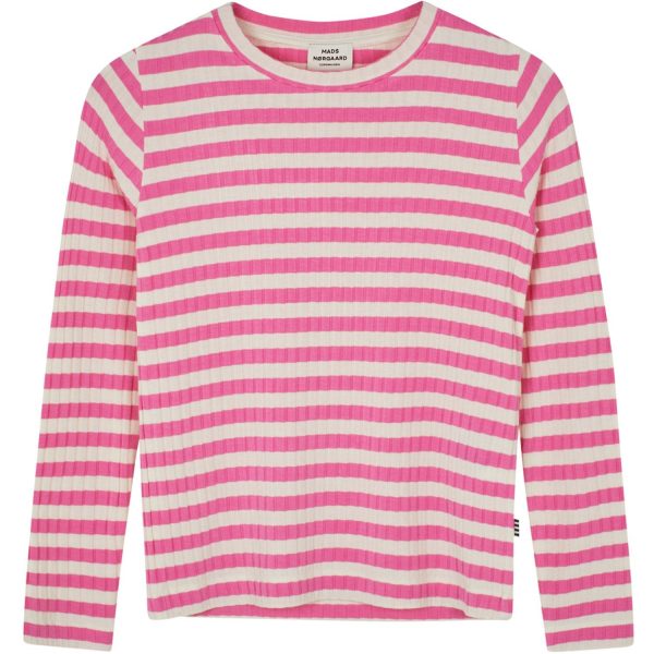 Mads Nørgaard Carmine Rose/Vanilla Ice 5x5 Classic Stripe Talika Bluse - Str. 6