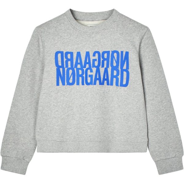 Mads Nørgaard Light Grey Melange Organic Sweat Talinka Sweatshirt - Str. 8