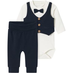 Name It Dark Sapphire Solid Bukser Adam Body Sæt Noos - Str. 50