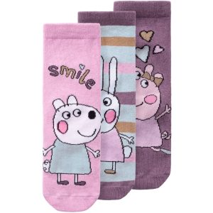 Name It Pastel Lavender Amina Peppa Pig 3-Pak Strømper - Str. 28-30