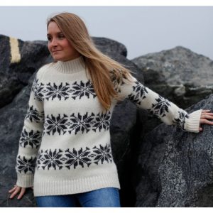 Norwool islænder sweater - dame (Hvid, M)