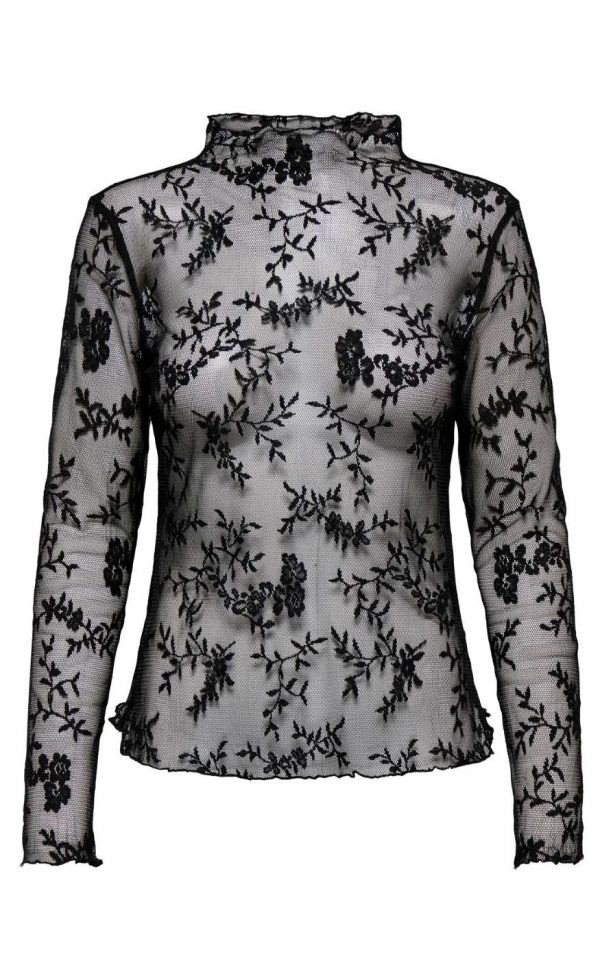 ONLY Top - Linley LS Lace - Black