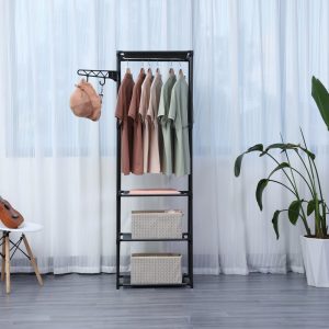 RACK Moon - Garderobe / Tøjstativ i stål - 55x35x170 cm - Sort