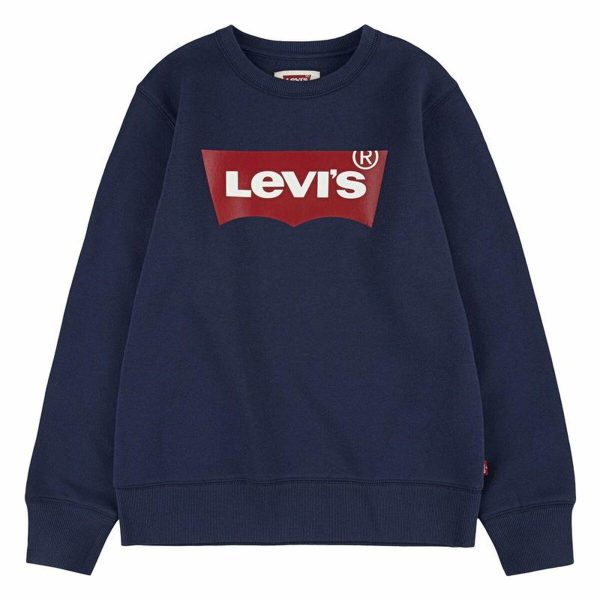 Sweatshirt til Børn Levi's Batwing Hvid Mørkeblå 6 år