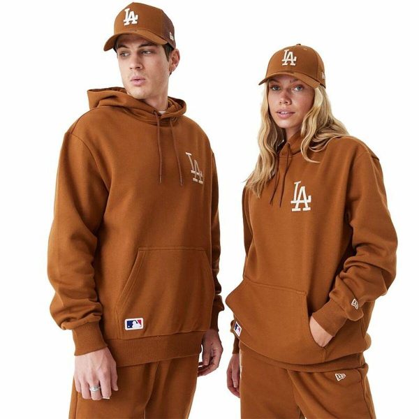 Unisex Hættetrøje New Era League Essentials LA Dodgers Okker M