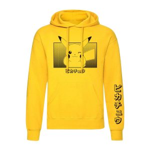 Unisex Hættetrøje Pokémon Pikachu Katakana Gul S