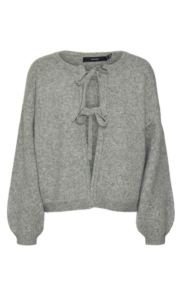 Vero Moda Cardigan - Bow Tie - Medium Grey Melange