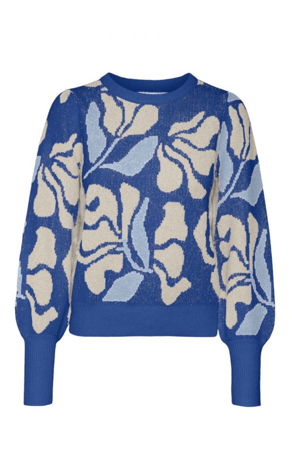 Vero Moda Strik - Newtari O'Neck - Beaucoup Blue/Flower