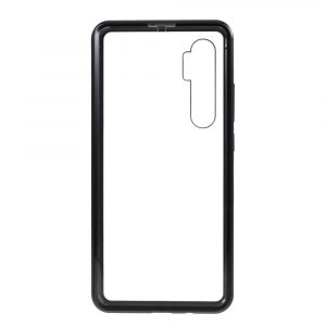 Xiaomi Mi Note 10 Lite 360Â° Magnetisk Metal Cover m. Glas Bagside & Forside - Sort