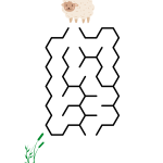 Viser et eksempel på en labyrint fra print selv opgaverne med labyrinter til børn i niveau 2.