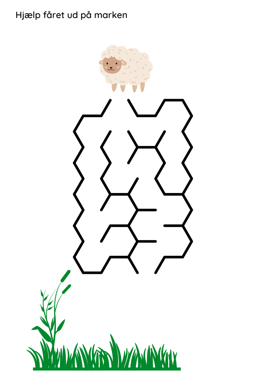 Viser et eksempel på en labyrint fra print selv opgaverne med labyrinter til børn i niveau 2.