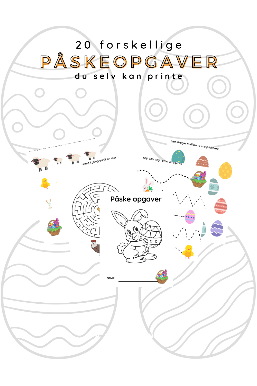 Påske - print selv opgaver til børn - Dage