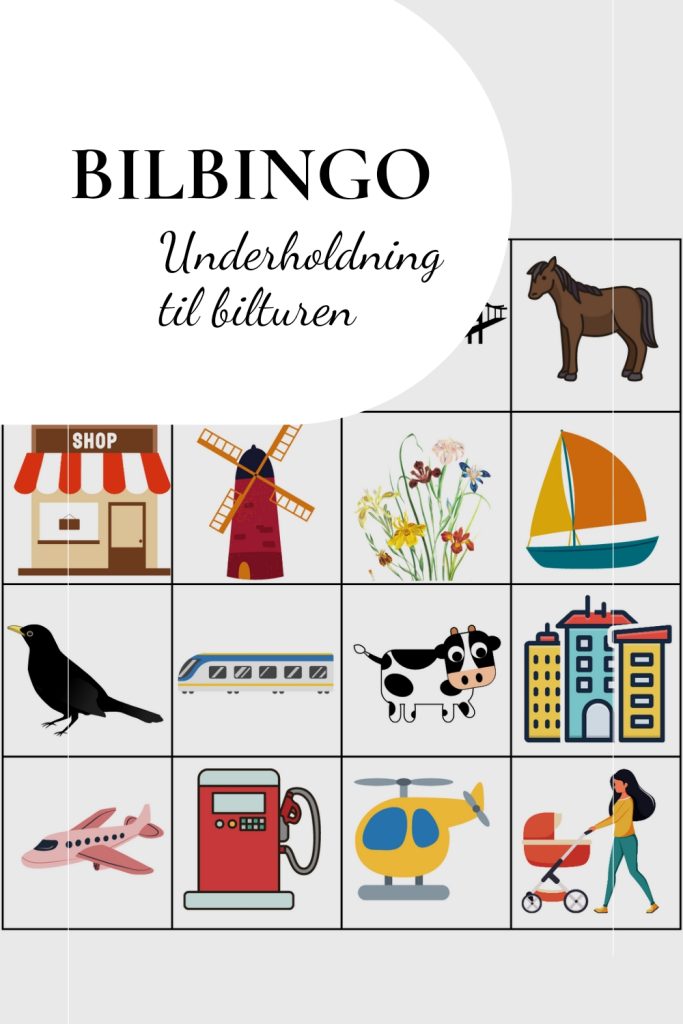 🚙 Bilbingo - 4 gratis bingoplader til print - Farverige Dage