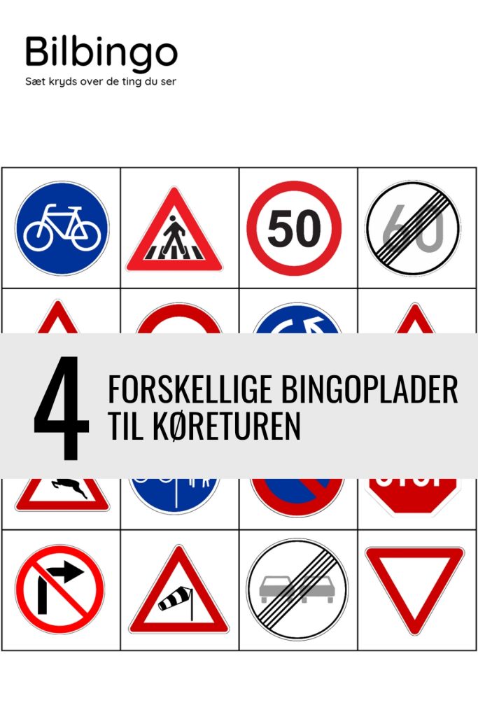 🚙 Bilbingo 4 bingoplader til print - Dage