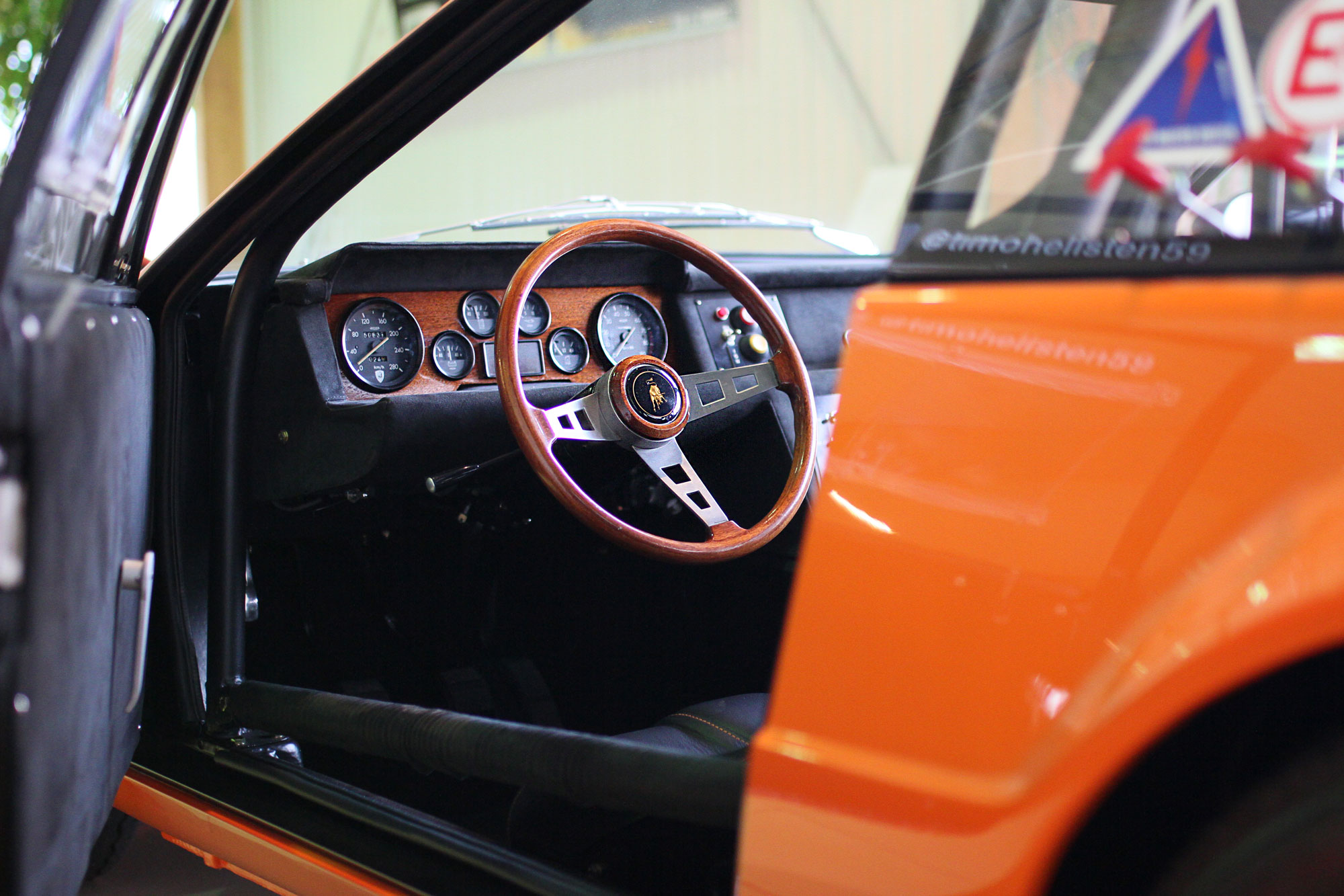 Lamborghini Jamara Orange Bob Wallace Tribute Wooden steering wheel