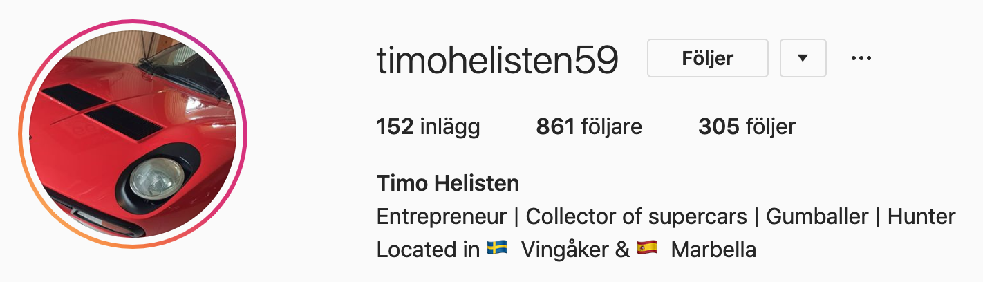 TImo Helisten´s Instagram account