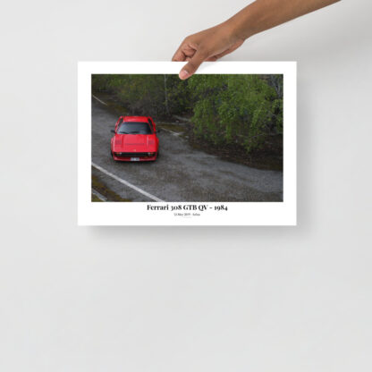 Ferrari-308-GTB-QV-Front-from-above-left-side-with-text 30x40