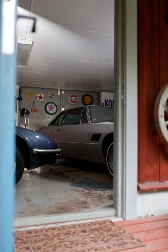 Door-into-barn-find-garage-DeTomaso-Longchamp-and-Maserati-Indy