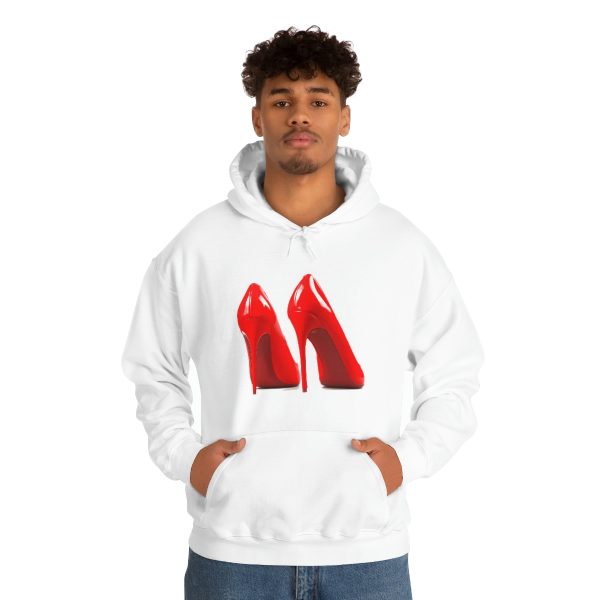 High-heeled red shoes - Unisex Heavy Blend™ Hooded Sweatshirt - Image 3