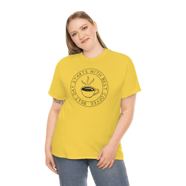 Best day starts with best coffee - Unisex Heavy Cotton Tee - Image 19