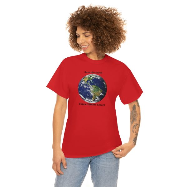 Save the Earth, Think Climate Smart - Unisex Heavy Cotton Tee - Image 42