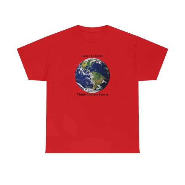 Save the Earth, Think Climate Smart - Unisex Heavy Cotton Tee - Image 41