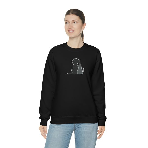 Dog and Cat - Unisex Heavy Blend™ Crewneck Sweatshirt - Image 5