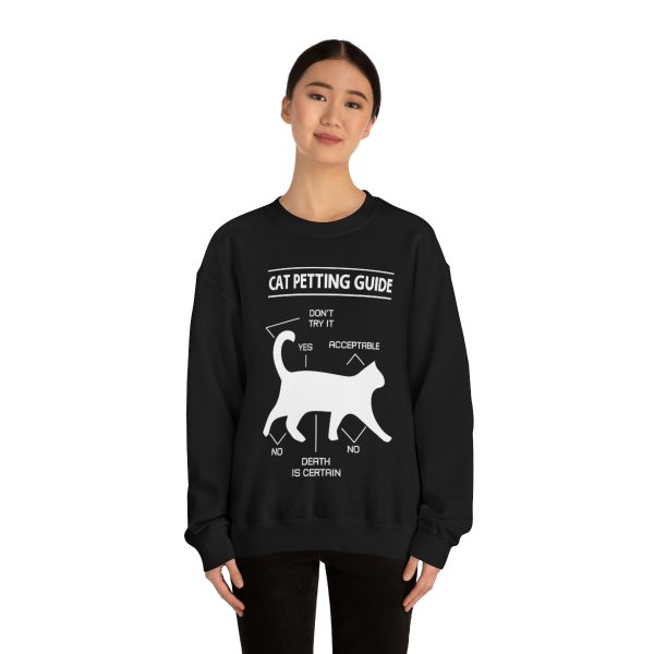 Cat Petting Guide - Unisex Heavy Blend™ Crewneck Sweatshirt - Image 3