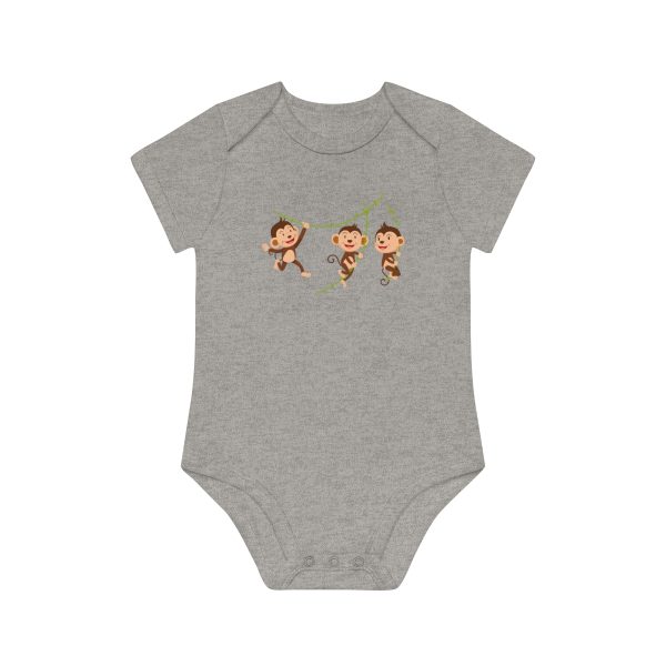 Monkeys - Baby Organic Short Sleeve Bodysuit - Image 5