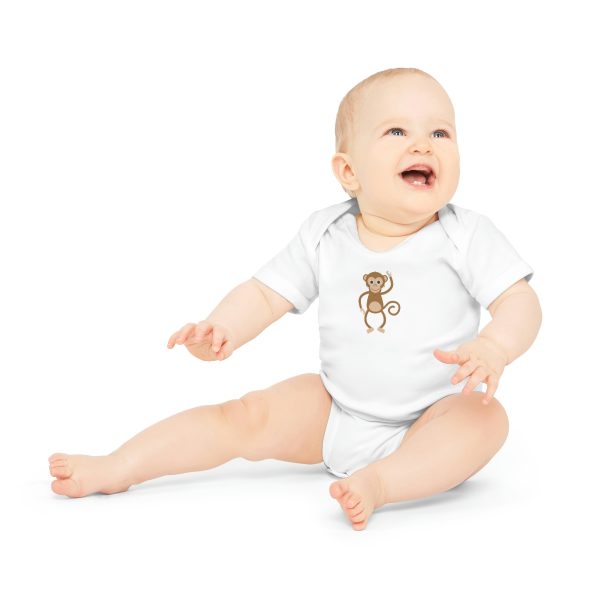 Monkey - Baby Organic Short Sleeve Bodysuit - Image 4