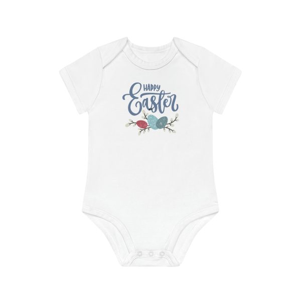 Happy Easter - Baby Organic Short Sleeve Bodysuit - Image 3