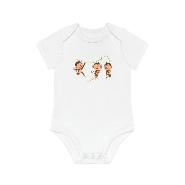 Monkeys - Baby Organic Short Sleeve Bodysuit - Image 3