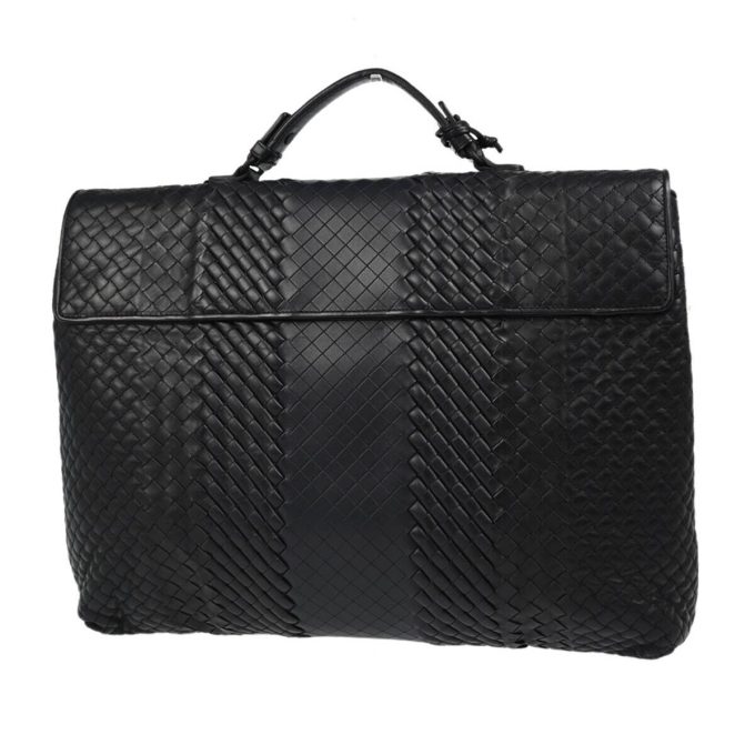 BOTTEGA VENETA Black Intrecciato Briefcase Handbag B02870861D - Image 2