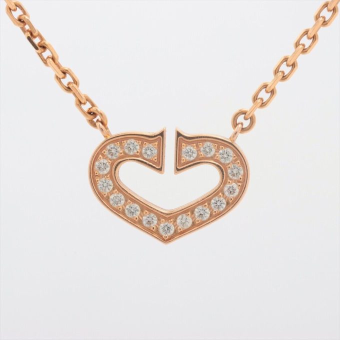 CARTIER C Heart Diamond Necklace 750(PG) 5.2g