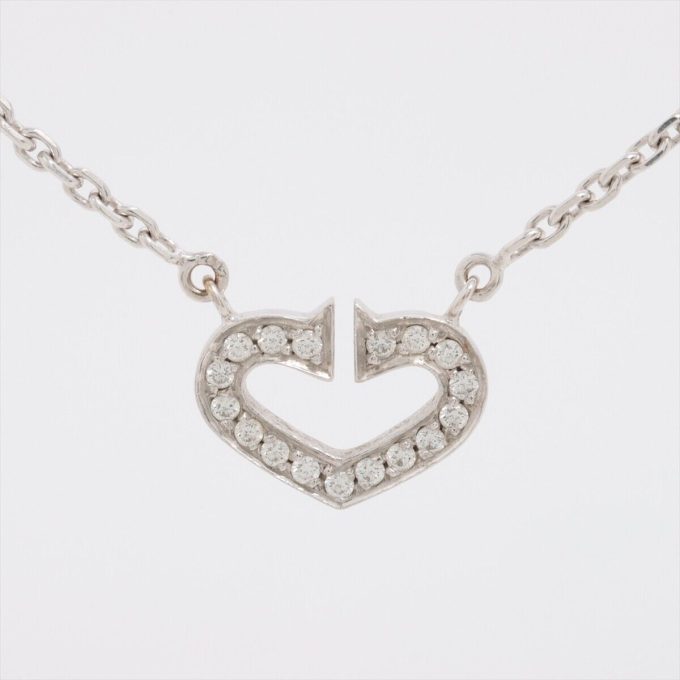 CARTIER C Heart Diamond Necklace 750(WG) 5.6g