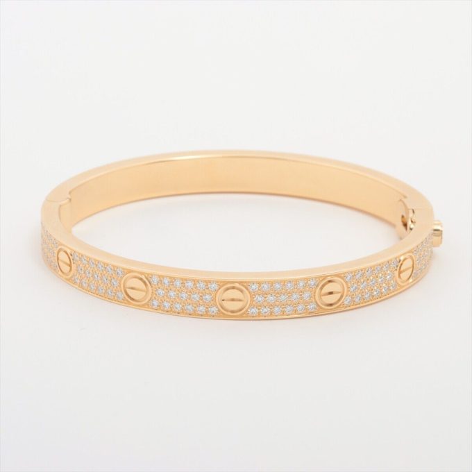 CARTIER Love Pavé Diamond Bracelet 46.6g 17 Yellow Gold 750 - Image 2