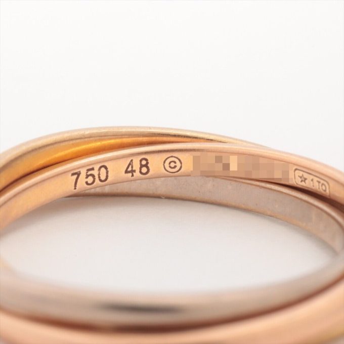 CARTIER Trinity Ring 18K Trio Gold 3.1g 48 - Image 3