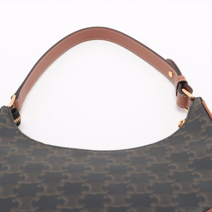 CELINE TRIOMPHE Ava Shoulder Bag in Brown Monogram Coated Canvas - Image 6