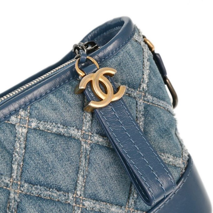 CHANEL Blue Denim Calfskin Small Gabrielle Shoulder Bag - XX91581 - Image 5