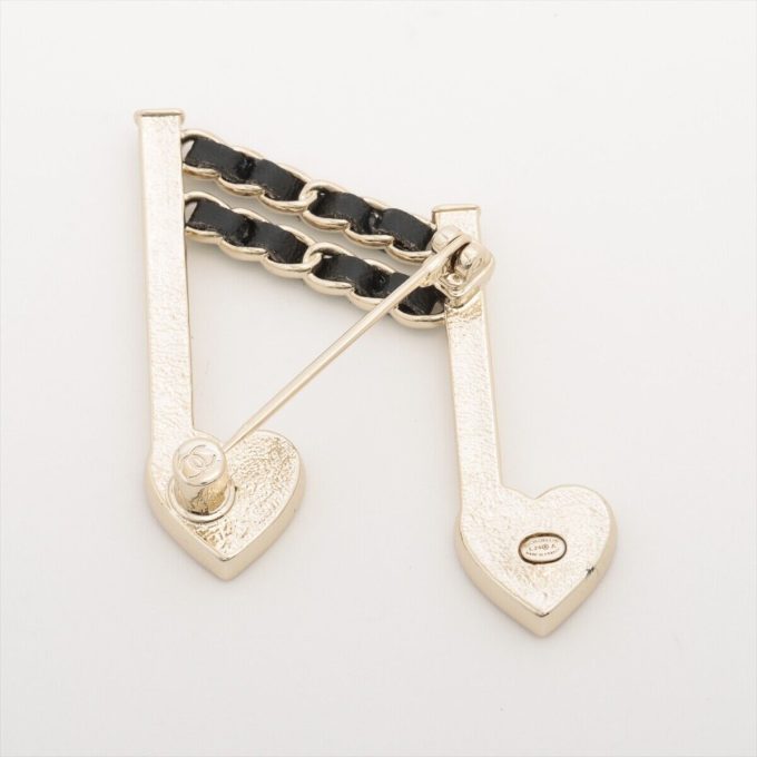 CHANEL Coco Mark L24A Brooch GP Pink Musical Note Motifs - Image 2