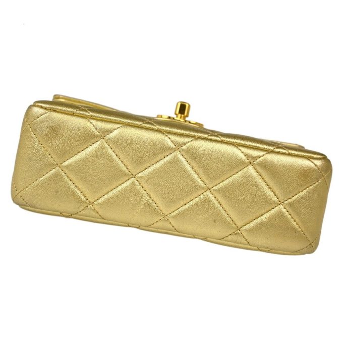 CHANEL Gold Lambskin Mini Handbag 152818 - Image 4