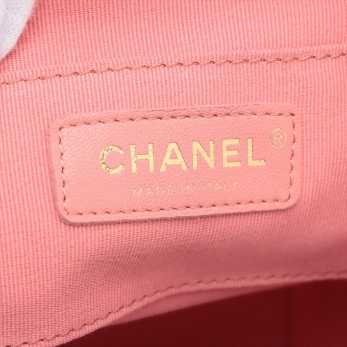 CHANEL Matelasse Lambskin Chain Backpack Pink Gold AS2908 - Image 7