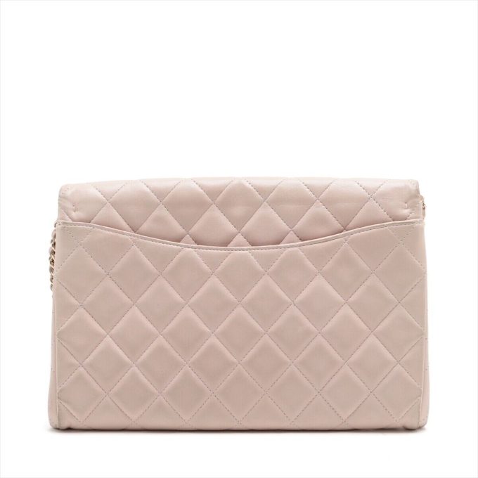 CHANEL Matelasse Lambskin Chain Bag Pink Gold Metal Fittings - Image 2