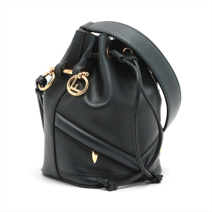 FENDI Black Leather Mon Tresor Mini Handbag - Image 3