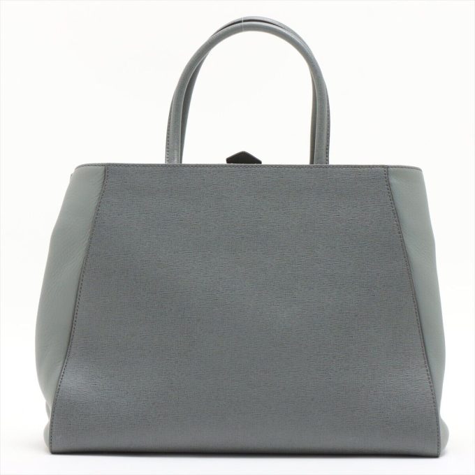 FENDI Gray Leather 2-Way Handbag 8BH250 - Image 2