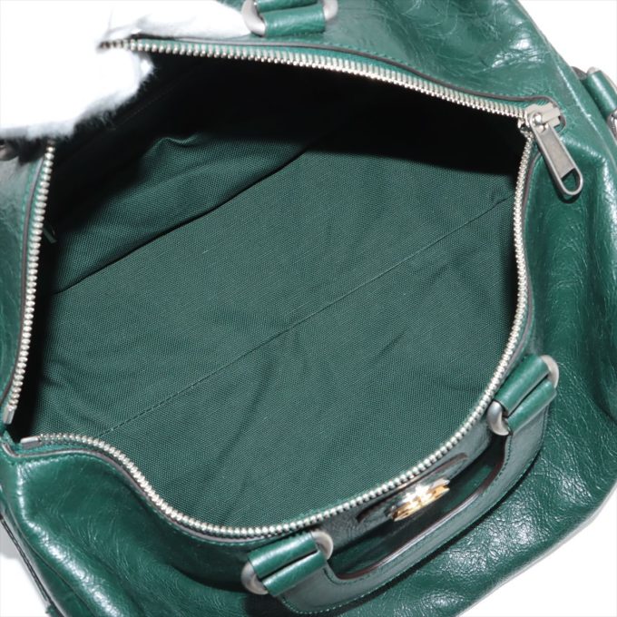 GUCCI Leather 2WAY BOSTON BAG Green 587866 - Image 9