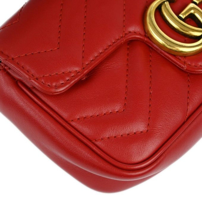 GUCCI Red Marmont Shoulder Bag 476433 2091 143512 - Image 6