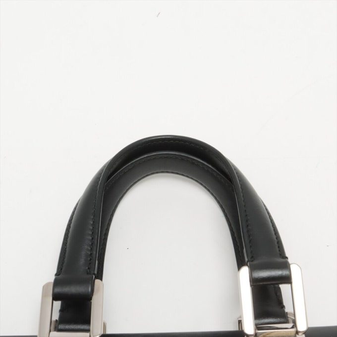 GUCCI Zumi Leather 2 Way Handbag Black × White - Image 6